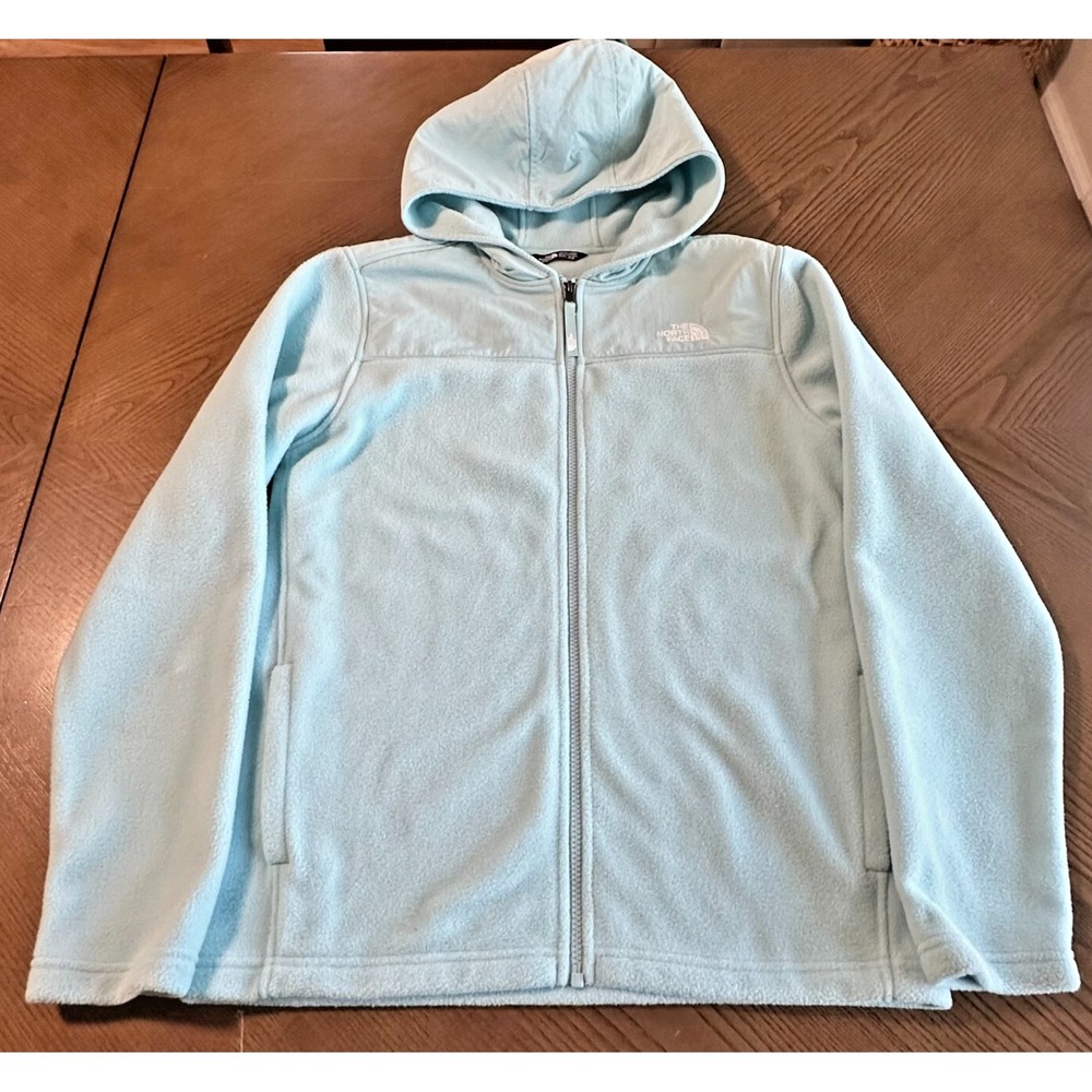 The North Face Lightweight Soft Fleece Full Zip Hooded Jacket Blue Youth XL